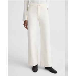 Madewell The Wide-Leg Pant in Corduroy Womens 33 Vintage White High Rise NWT
